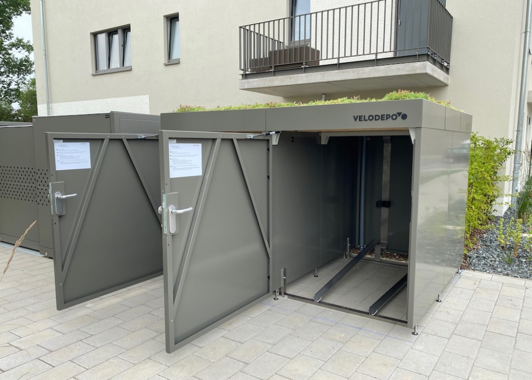 Fahrradgarage, Doppelfahrradgarage, Gründach